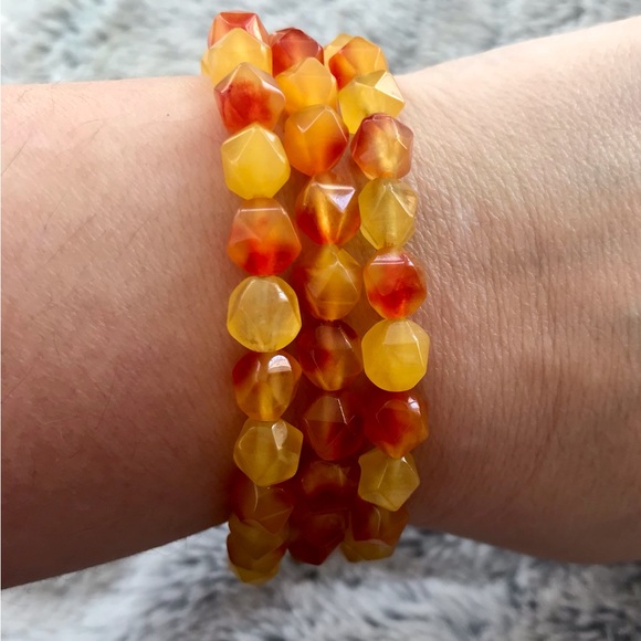 Jewelry | Golden Fire Color Stretch Bracelet Set | Poshmark